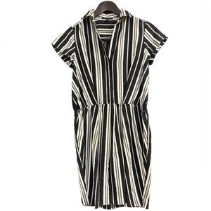 ICB Sz. 4 EUC Culpo blend material Black and White Striped Midi Dress